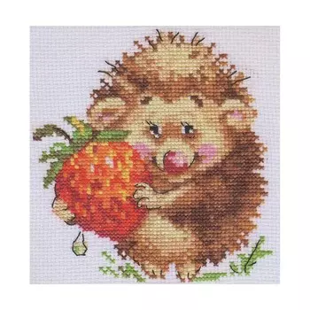 0-51 Набор для вышивания АЛИСА 'Ёжик с клубникой' 11*12см