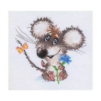 0-77 Набор для вышивания АЛИСА 'Влюбленный мышонок' 13*12см