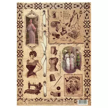 1002620 Декупажная карта 'Винтаж', 21 х 29,7 см