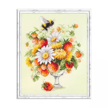 100-003 Набор для вышивания Чудесная игла 'Июльский букетик' 20 х 23см