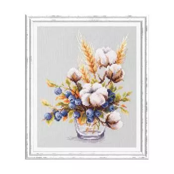 100-013 Набор для вышивания Чудесная игла 'Хлопок и черника'18*23см