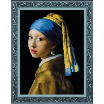 100/063 Набор для вышивания Риолис 'Девушка с жемчужной серёжкой' по мотивам картины Я. Вермеера 30*40см