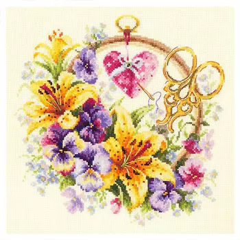 100-121 Набор для вышивания Чудесная игла 'Лилии для рукодельницы'25*25см