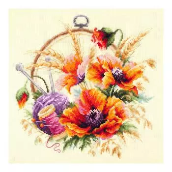100-123 Набор для вышивания Чудесная игла 'Маки для искусницы'25*25см