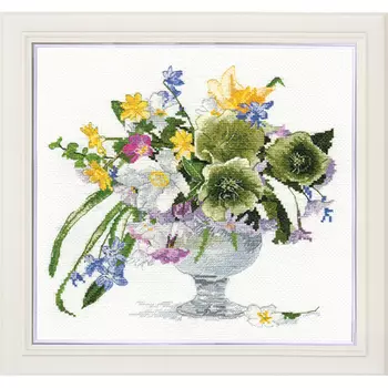 1011 Набор для вышивания ОВЕН 'Букет с Морозником' 21*20 см