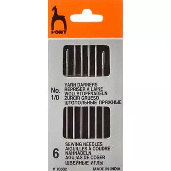 10302 Иглы ремонтные универсальные № 1/0, 6 шт PONY