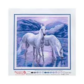 1032 Канва с рисунком 'Матренин посад' 'На рассвете', 41*41 см