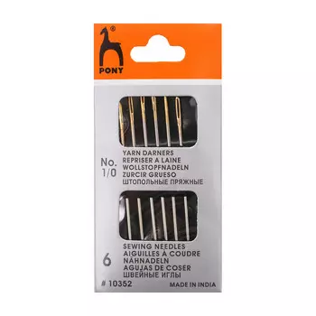 10352 Иглы ремонтные №1/0, упак./6 шт., PONY