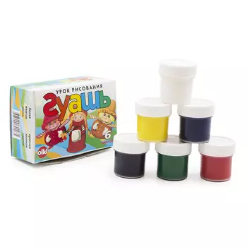 1035 Гуашь в наборе 'Урок рисования', 6/22мл