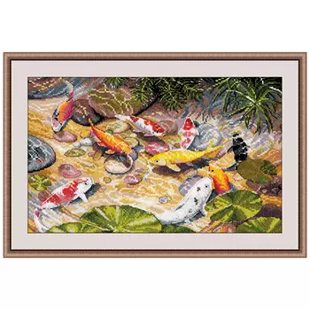 1036 Набор для вышивания ОВЕН 'Девять карпов Кои' 29*19см