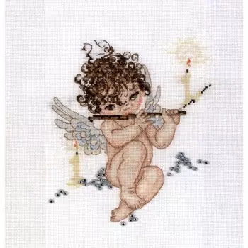 1037 Набор для вышивания Alisena 'Ангелочек с флейтой' 18*20см