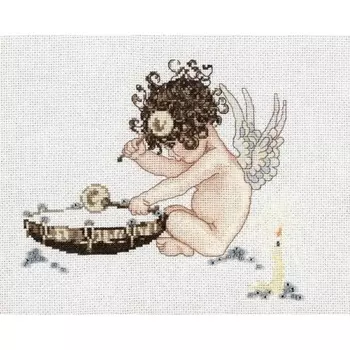 1038 Набор для вышивания Alisena 'Амурчик с барабанами' 20*16см