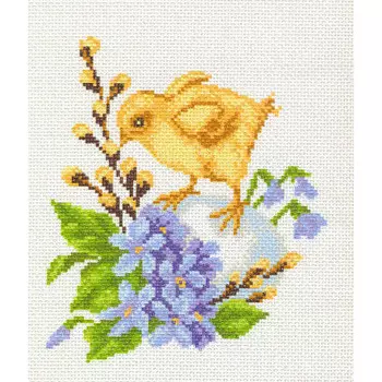 1039-1 Канва с рисунком Матренин посад 'Цыплёнок' 15*18см (28*37см)