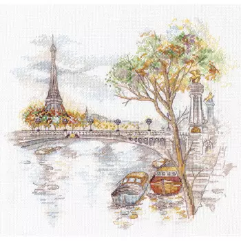 1044 Набор для вышивания ОВЕН 'Осень в Париже' 27*25см