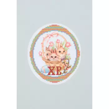 104/БП Наборы для вышивания с бисером и паспарту 'Матренин посад' 'Зайчата', 20,5*30,5 см