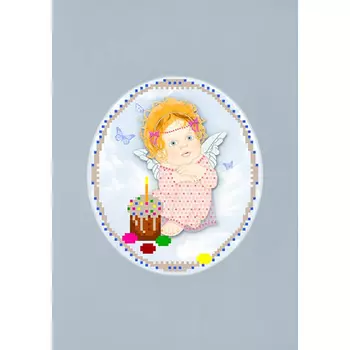 105/БП Наборы для вышивания с бисером и паспарту 'Матренин посад' 'Светлый ангел', 20,5*30,5 см