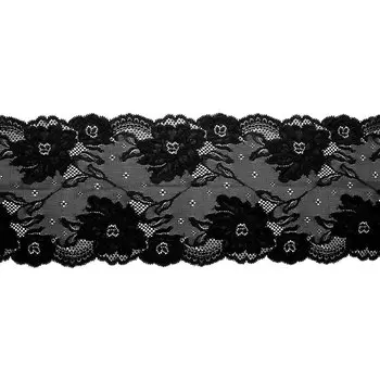 106Р Кружево эластичное 16,5см*10м (черный)