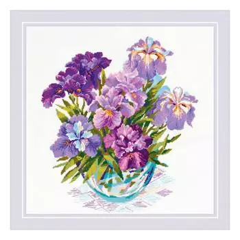 1071 Набор для вышивания Риолис 'Ирисы в вазе', 45*45 см