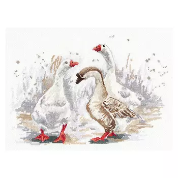 1084 Набор для вышивания ОВЕН 'Три весёлых гуся' 27х19см