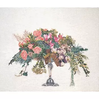1085 Набор для вышивания Gouverneur 'Зимний букет', лён, 60*50 см