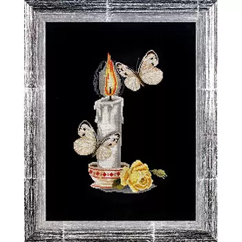 1086 Набор для вышивания Alisena 'Свеча с бабочками', 16*25 см