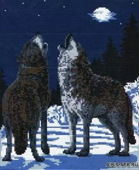 108 Набор для вышивания Lutars 'Волки под луной'