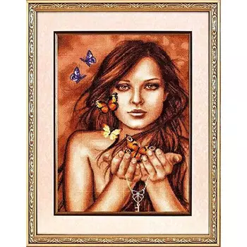 1090 Набор для вышивания Alisena 'Бабочки на ладонях', 28*40 см