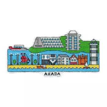 1101 Магнит на пластиковой канве ОВЕН 'Анапа' 13х7см