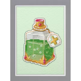 1108 Магнит на пластиковой канве ОВЕН 'Элексир здоровья' 6,2х9,1см