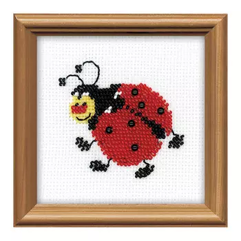 1108 Набор для вышивания 10*10см 'Риолис' Божья коровка