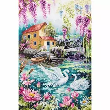 110-105 Набор для вышивания Чудесная игла 'Лебединое озеро' 30*45см