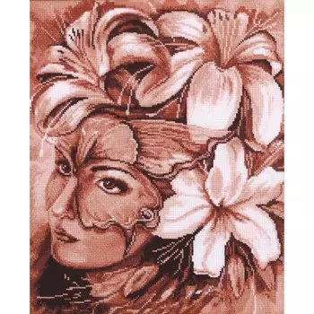 1119 Набор для вышивания Alisena 'Маска в лилиях', 24*29 см