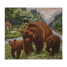 1129 Канва с рисунком 'Матренин посад' 'Медвежий угол', 41*41 см