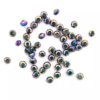 11310 Бусины стеклянные, 4*6 мм, упак./50 шт., Астра Premium (5-радужный)