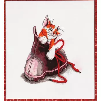 1132 Набор для вышивания Alisena 'Котенок в ботинке', 25*22 см