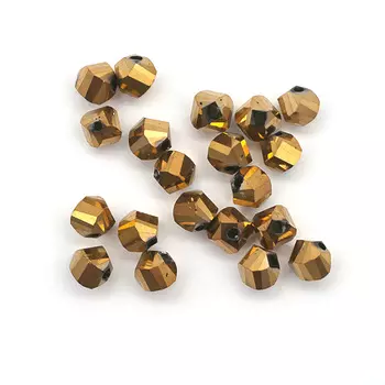 11331 Бусины стеклянные, 6 мм, упак./20 шт., Астра Premium (3-золото)