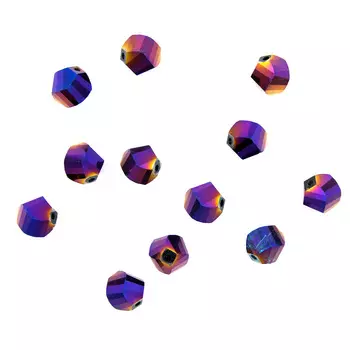 11334 Бусины стеклянные, 10 мм, упак./12 шт., Астра Premium (4-фиолет)