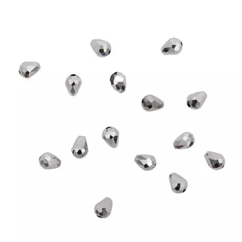 11349 Бусины стеклянные, 5*7 мм, упак./15 шт., Астра Premium (2-серебро)