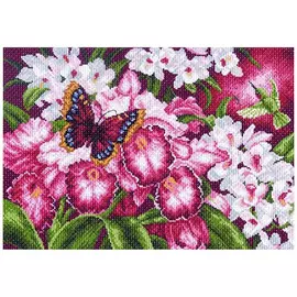 1138 Канва с рисунком 'Матренин посад' 'Орхидеи', 37*49 см
