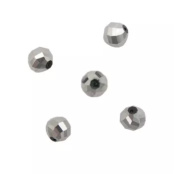 11393 Бусины стеклянные, 12 мм, упак./5 шт., Астра Premium (2-серебро)