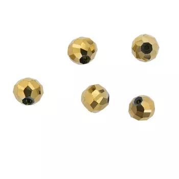 11393 Бусины стеклянные, 12 мм, упак./5 шт., Астра Premium (3-золото)