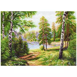 1139 Канва с рисунком 'Матренин посад' 'Дивная пора', 37*49 см