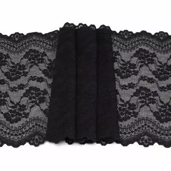 113 Кружево эластичное 19см*10м, черный