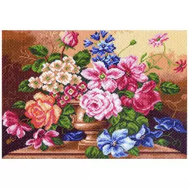 1141 Канва с рисунком 'Матренин посад' 'Цветочный вальс', 37*49 см