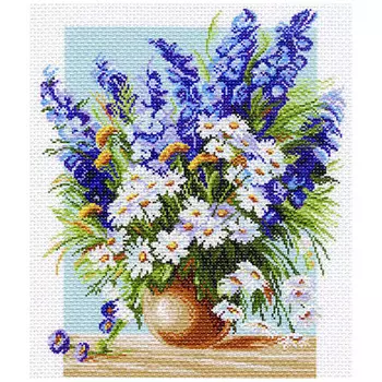 1142 Канва с рисунком 'Матренин посад' 'Голубой фонтан', 37*49 см