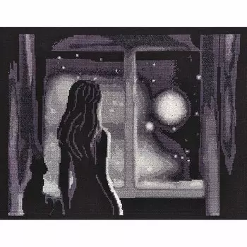 1177 Набор для вышивания Alisena 'Луна в окне', 30*24 см