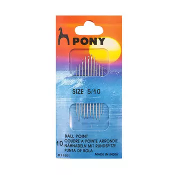 11801 Иглы для синтетических тканей №5-10, 10 шт PONY