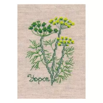 1186 Набор для вышивания на водорастворимой канве ОВЕН 'Укроп '9*6.4см