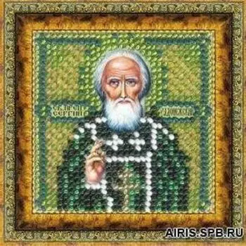 119ПМИ Набор для вышивания бисером 'Вышивальная мозаика' Икона 'Св. Сергий Радонежский', 6,5*6,5 см