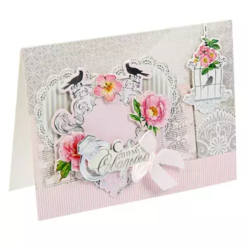 1200278 Открытка подарочная хэнд-мэйд'Свадебная', 15х11см